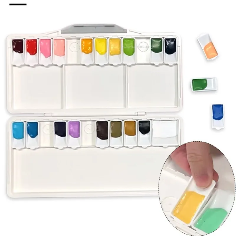 24/36 Grid Holbein Watercolor Pigments Professional Grade Moisturizing Palette Folding Clamshell Palette Painting Art Supplies