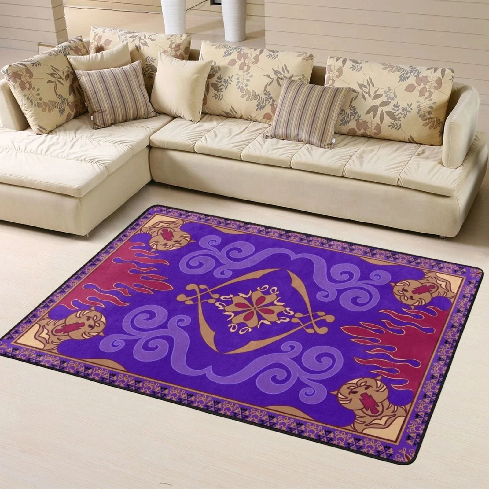 Aladdin Carpets Living Room Non-slip Rugs Washable Balcony Hallway Entrance Floor Mat Bedroom Bedside Foot Mat Home Decorations view 3