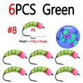 6pcs Green Size 8