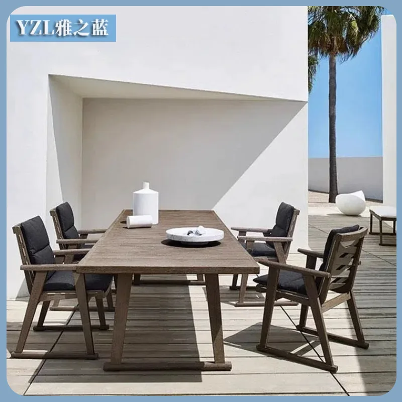

Nordic Garden Outdoor Solid Wood Table And Chair Villa Outdoor Teak Table And Chair Garden Outdoor Dining