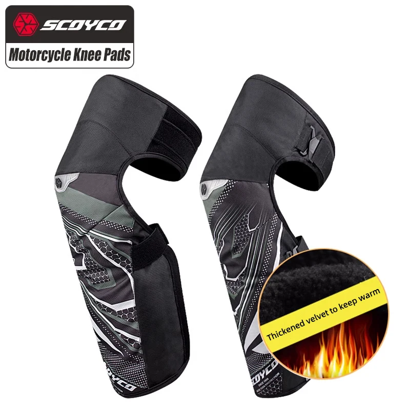 

SCOYCO Keep Warm Motorcycle Knee Pads Winter Motorbike Waterproof Scooter Protective Knee Pads CE2 Anti-fall Knee Protector Gear