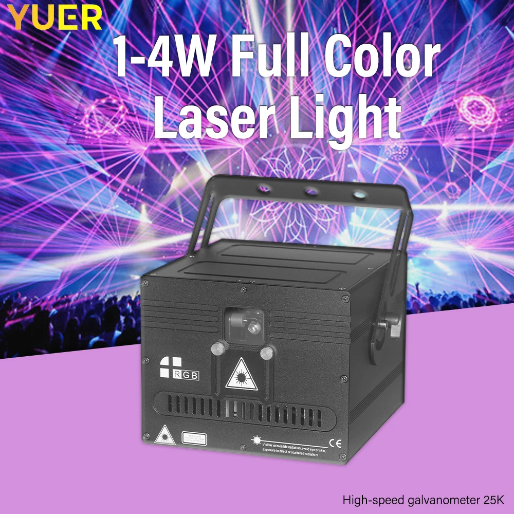 

YUER 1W 2W 3W 4W RGB Laser Beam Line Scanner Projector DJ Disco Stage Lighting Effect Prom Wedding Holiday Bar Club DMX Light