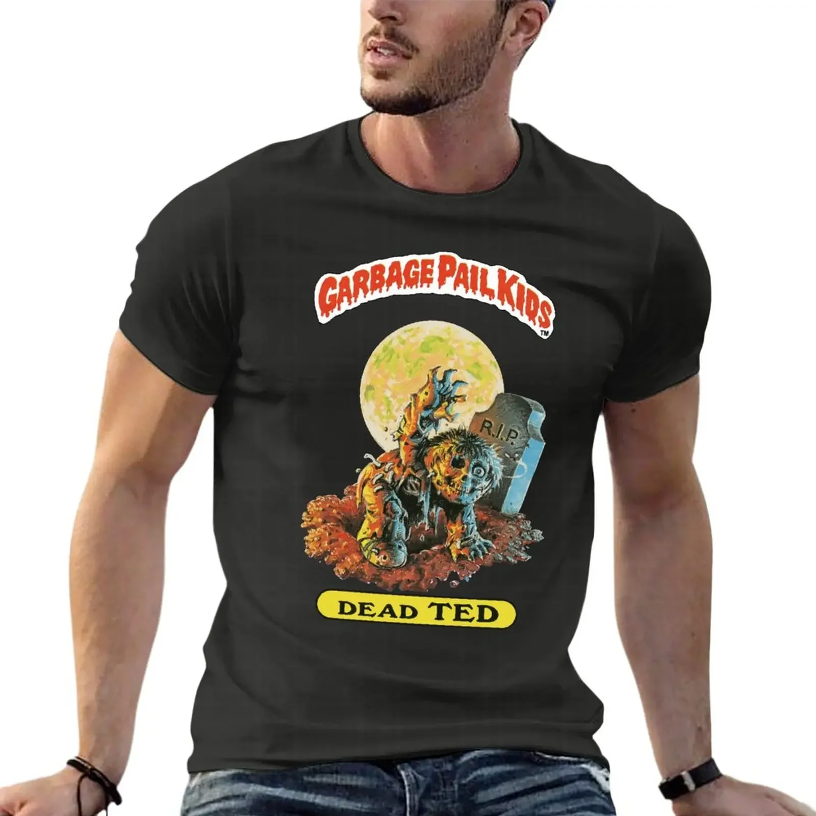 Trashcan Man - Dead Ted 1980S Oversized T-Shirt Men's Clothing Streetwear Plus Size Top