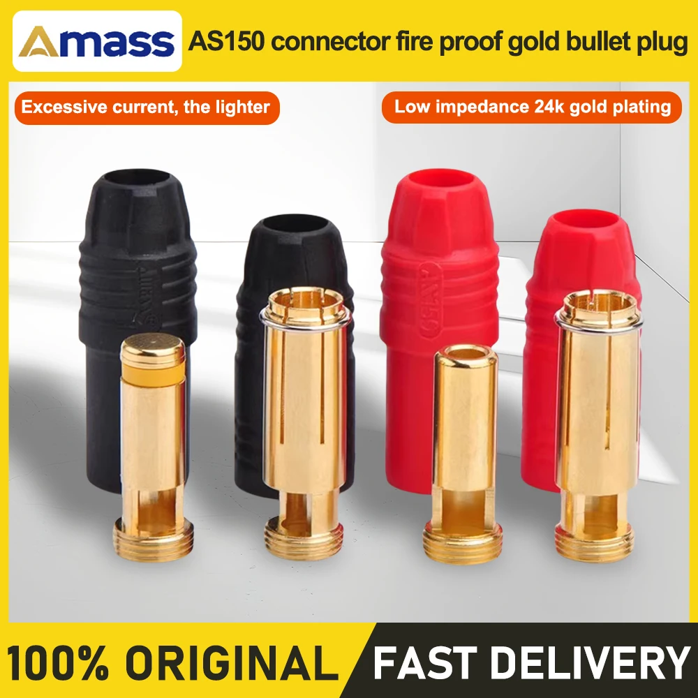 Amass AS150 Gold-plated Anti-Spark Plug 7mm Resistor Banana Connector For RC Lipo Battery FPV Drone Quadcopter Parts
