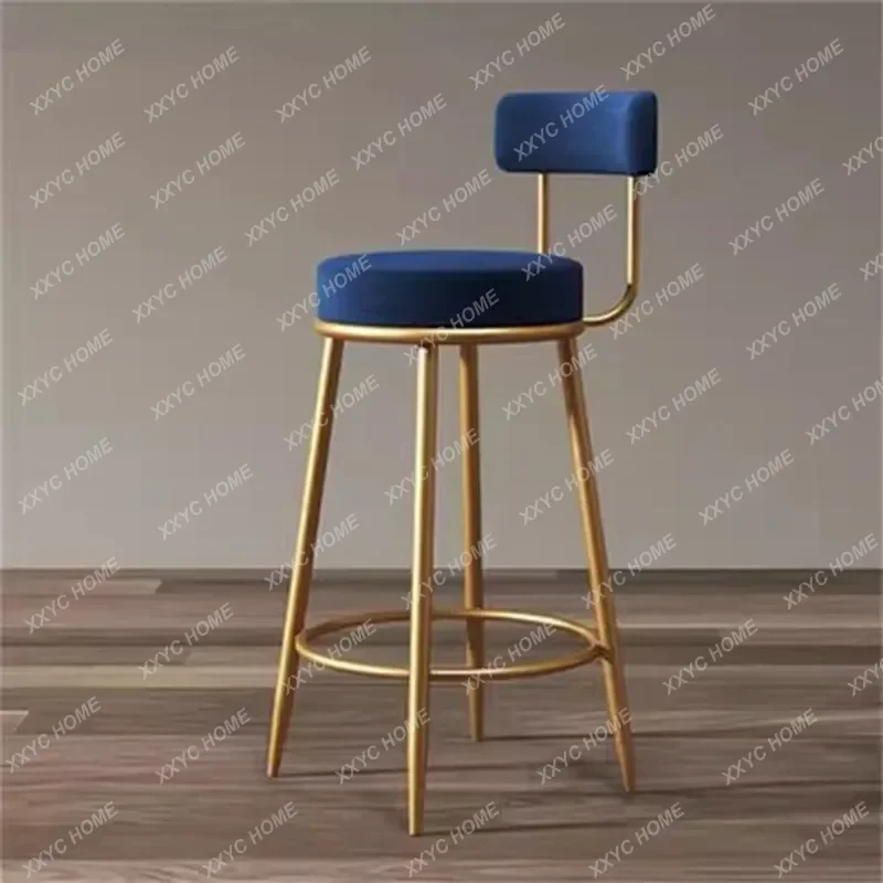 2PS Metal Modern Bar Stools Luxury Nordic Comfy Accent High Dining Room Chairs Floor Kitchen Sillas Comedores Furnitures MQ50BY