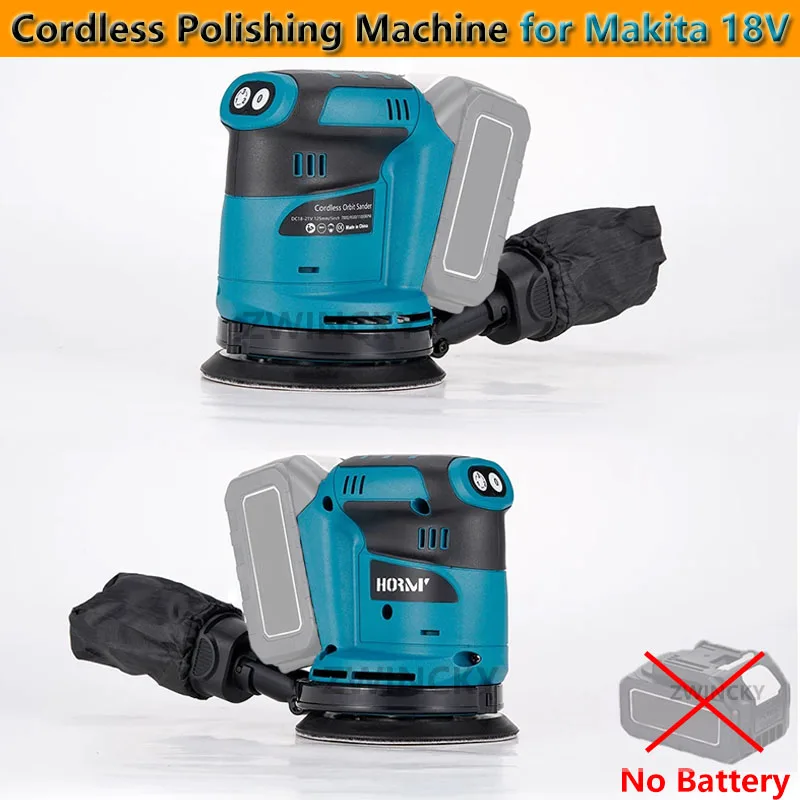 Máquina de Polimento sem Fio para Makita Moedor de Madeira Metal Car Depilação 18v Li-ion 125 mm Novo
