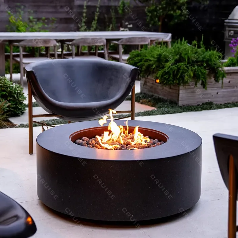 700mm Outdoor Fire Pit Table Wood Gas Alcohol BBQ Stove Freestanding Garden Patio Heater Glass Top Custom Core Cooking