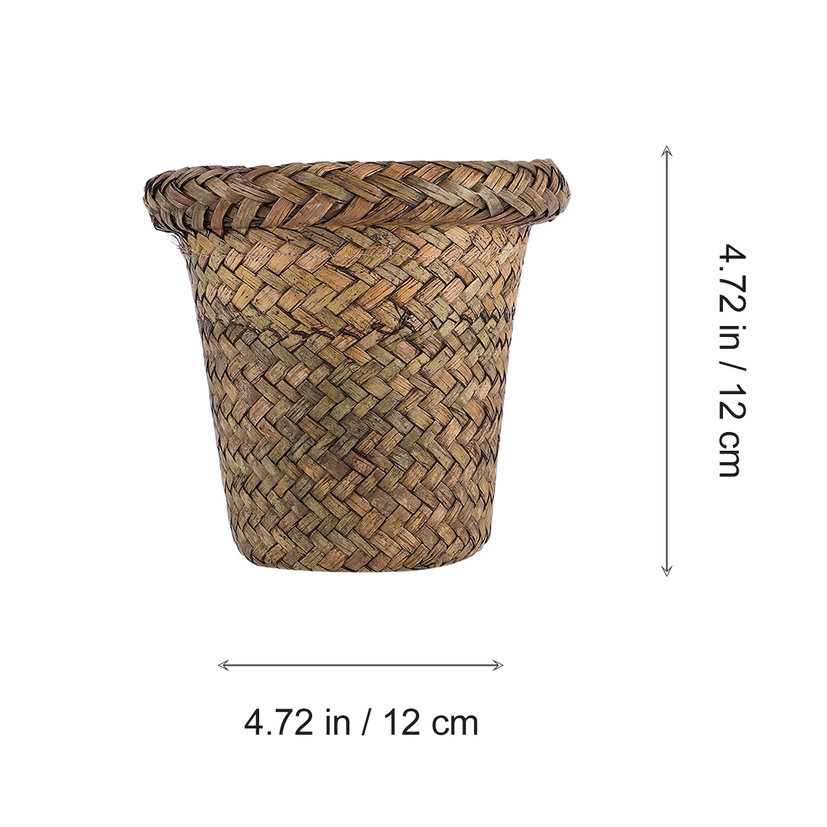 

2pcs Wicker Woven Flower Basket Decorative Succulents Gardening Pot Storage Organizer For Desktop Bookshelf Decoration (Khaki
