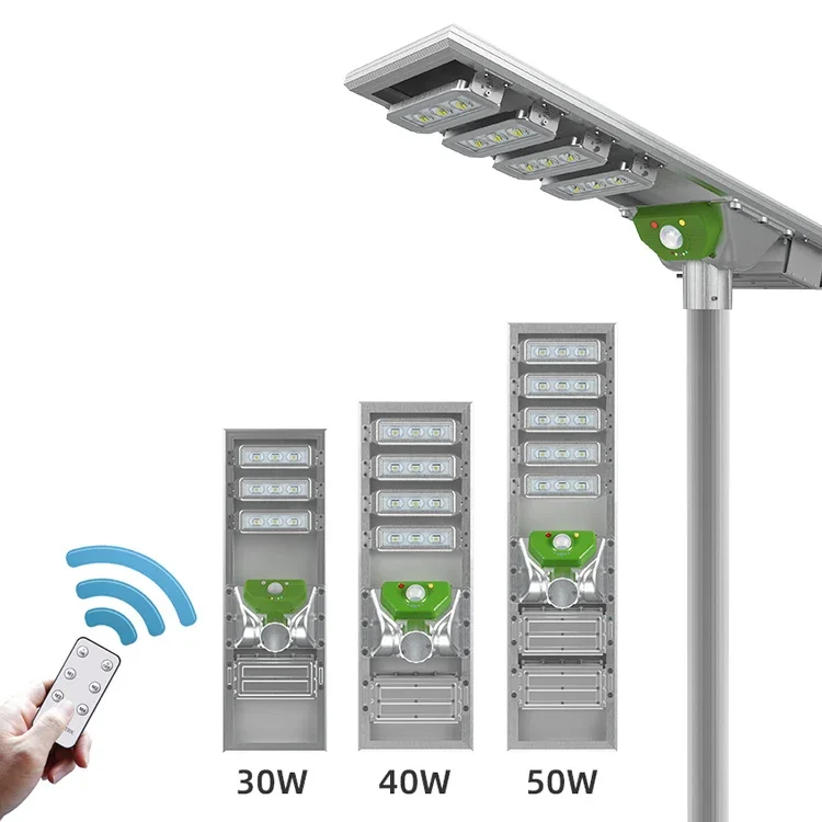 IP65 Factory Prices 30W 40W 50W All In One Outdoor Road Solar Led Street Light With Street Lighting Pole