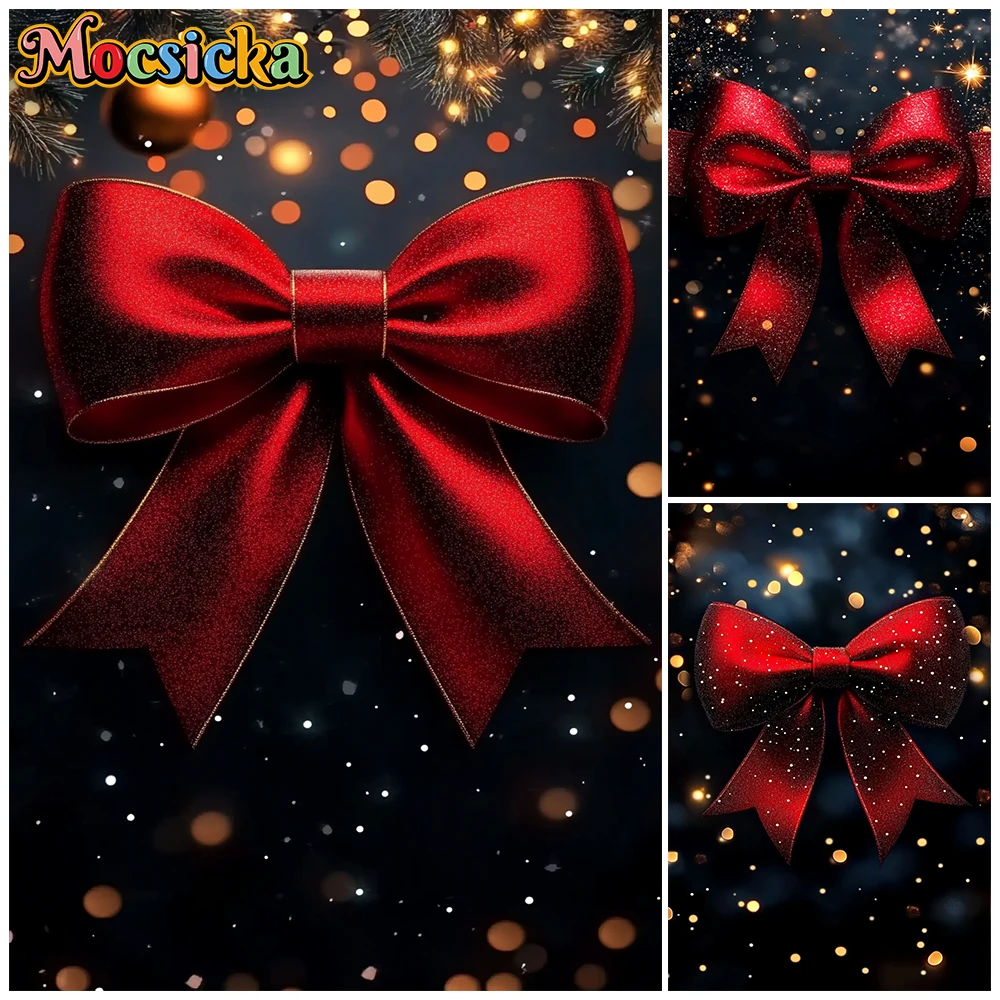 Mocsicka Red Big Bow Photography Wall Background Kid Baby Shower Birthday Party Portrait Backdrop Decor Studio Wedding Wallpaper