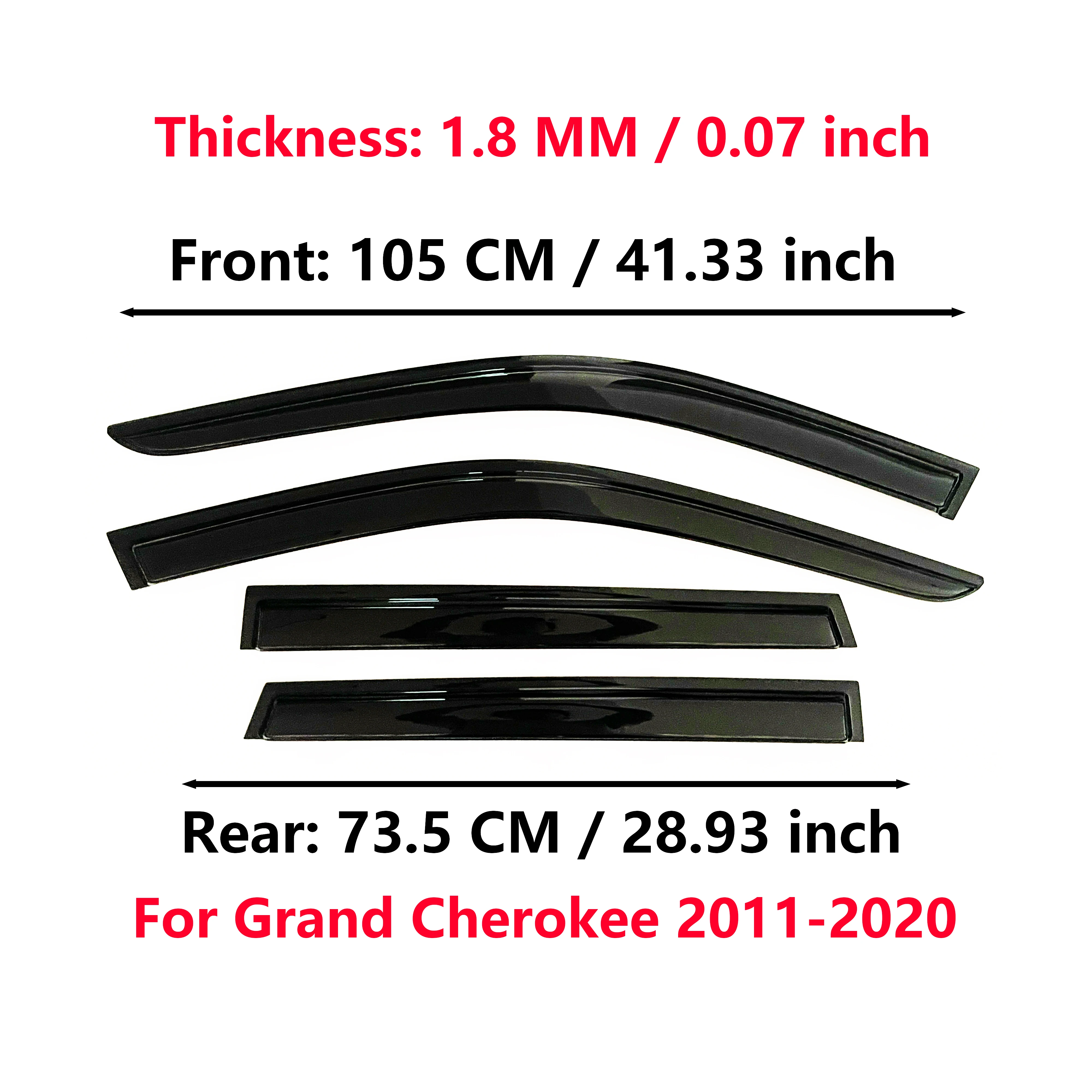 Window Visors For Jeep Grand Cherokee MK4 WK2 2011 2012 2013 2014 2015 2016 2017 2018 2019 2020 4Pcs Rain Guards Weather Shield