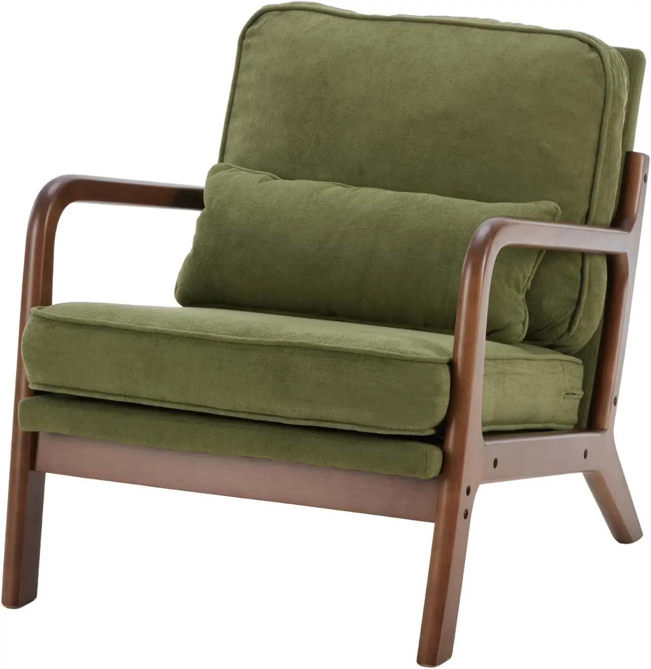 

Mid Century Accent Chair, Modern Living Room Chairs with Arms and Waist Cushion, Reading Chairs for Adults, Lounge Chair