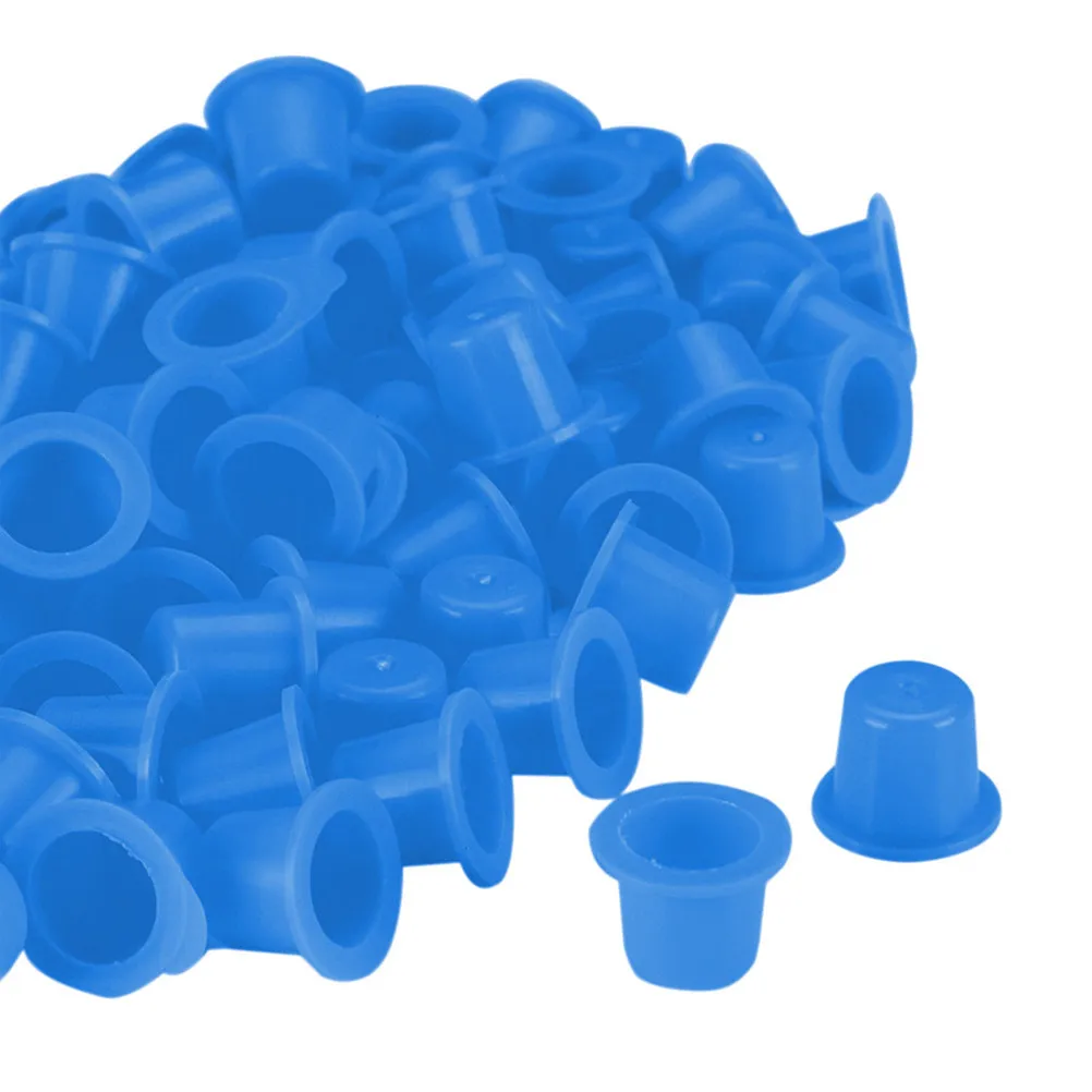 

500Pcs Pigment Cups Clear Disposable Ink Caps for Semi Eyebrow Tattooing Eyelash Extension Artists Supplies