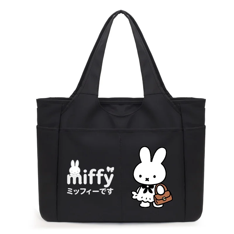 

Kawaii мультфильм Miffy Оксфорд тканевая сумка через плечо дорожная сумка для отдыха с несколькими карманами большая вместительная сумка для плавания, йоги и танцев