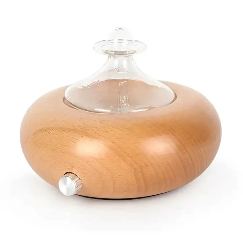 25ML Waterless Nebulizing Essential Oil Diffuser For Best Aromatherapy Beech Wood Glass Diffusing Hight Efficiency for Home