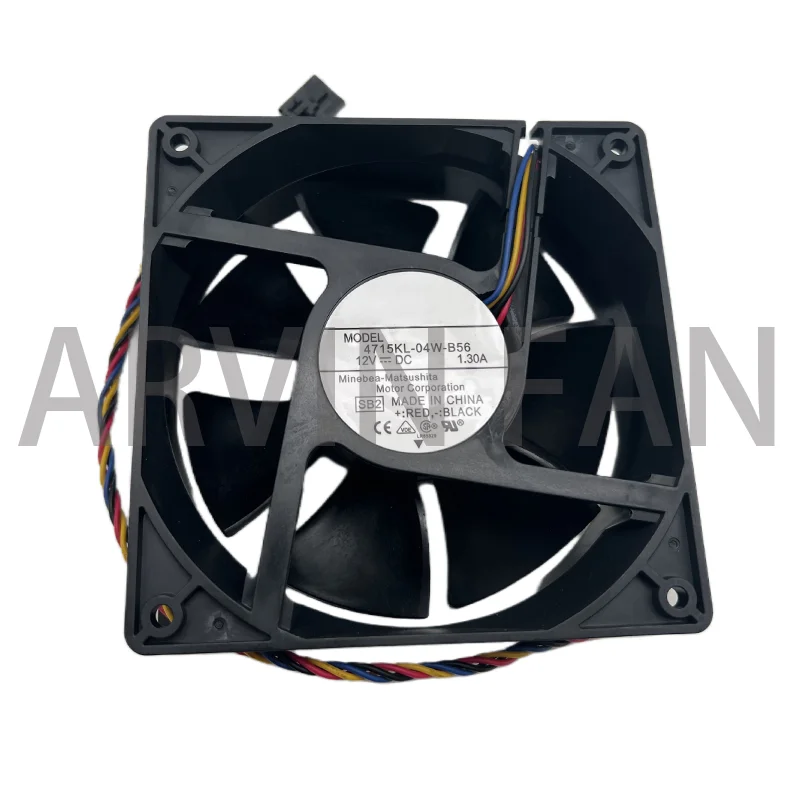 COOLING REVOLUTION 4715KL-04W-B56 12038 120x120x38mm DC 12V 1.30A 4-wire 5pin 390 Workstation Server Cooling Fan