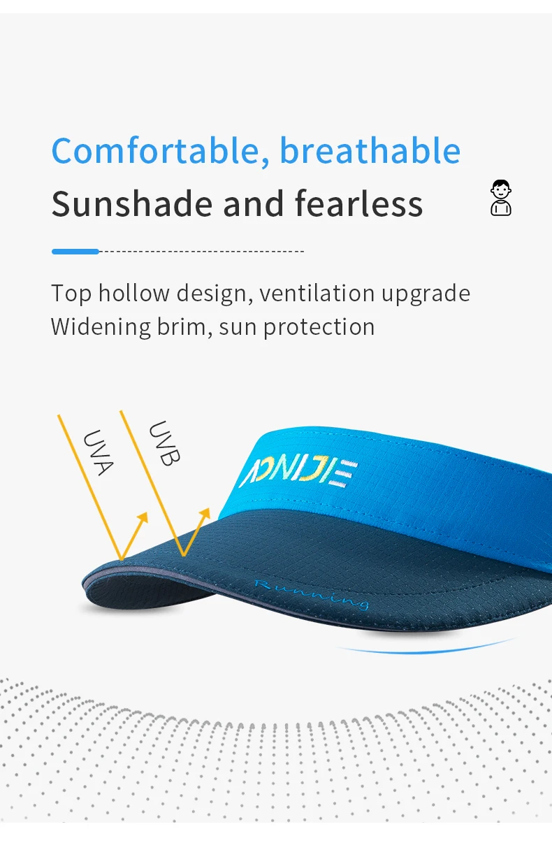 AONIJIE E4606 Outdoor Adjustable Children Sports Wide Sun Visor Cap Hat for 5 To 12 Years Age Running Golf Fishing Marathon Race