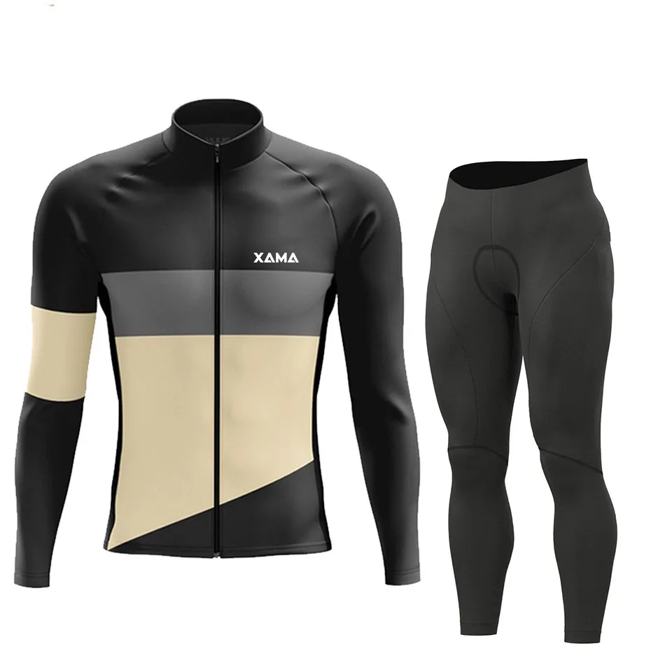 بلوزات XAMA للخريف لركوب الدراجات، سراويل جيب، ملابس Ropa Ciclismo لركوب الدراجات MTB، بدلات ركوب الدراجات على الطرق، ركوب الدراجات بأكمام طويلة للرجال