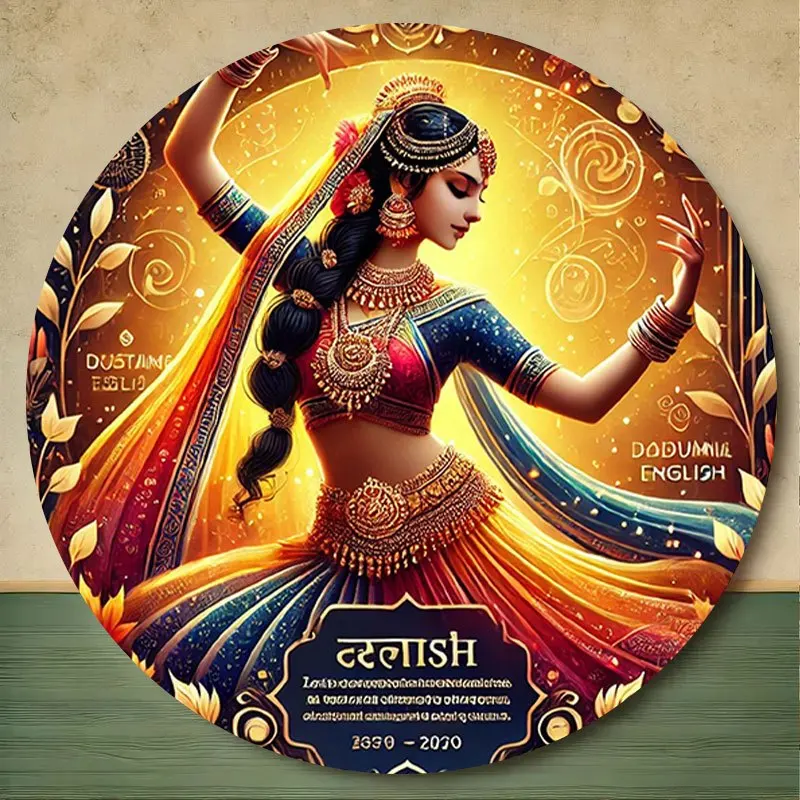 

Vibrant Bollywood Dancer Aluminum Sign, Featuring Traditional Indian Attire & Jewelry Design for Home, Bar, Cafe, Garage Decor