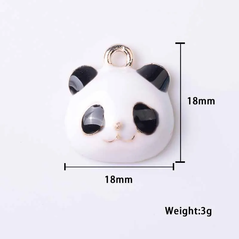 10pcs Black and White Panda Pendant Sweater Chain DIY For Women Panda Charm Necklace Jewelry Pandora Bracelets Decro Accessories