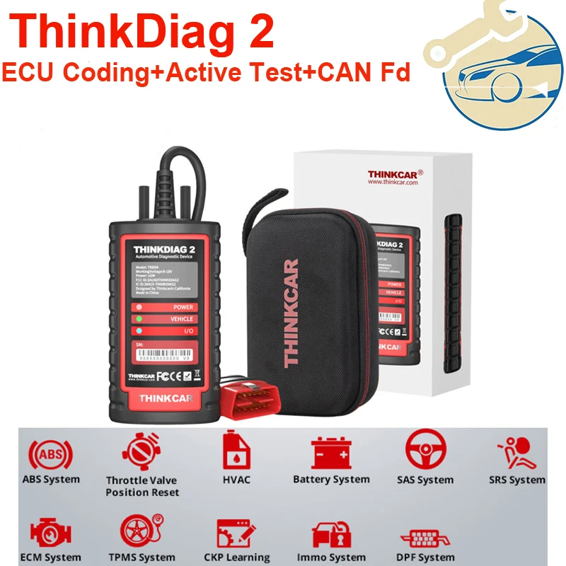 ThinkDiag 2 ALL software 1 Year Free Update Auto Diagnostic tool support CAN FD ECU Coding Active Test 16 reset Thinkdiag2