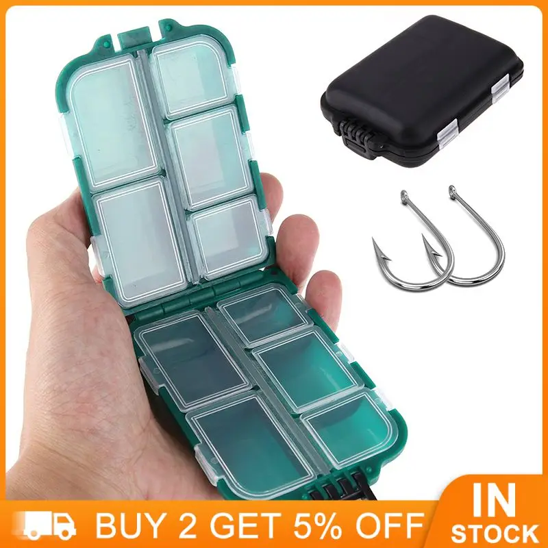 Fishing Storage Box 14 Compartments Folded Lure Case Colorful Plastic Fishing Box Portable Fish Hook Packaging Tackle Box