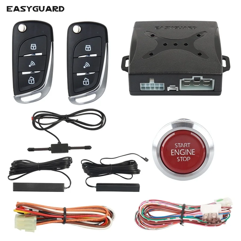 EASYGUARD alarm car system with PKE passive keyless entry remote starter push button start auto central lock