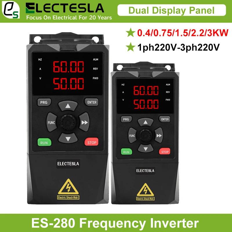 

1ph to 3ph VFD Frequency Converter 220V Input 3ph Output 0.4-3KW Variable Frequency Drive for Three Phase Motor