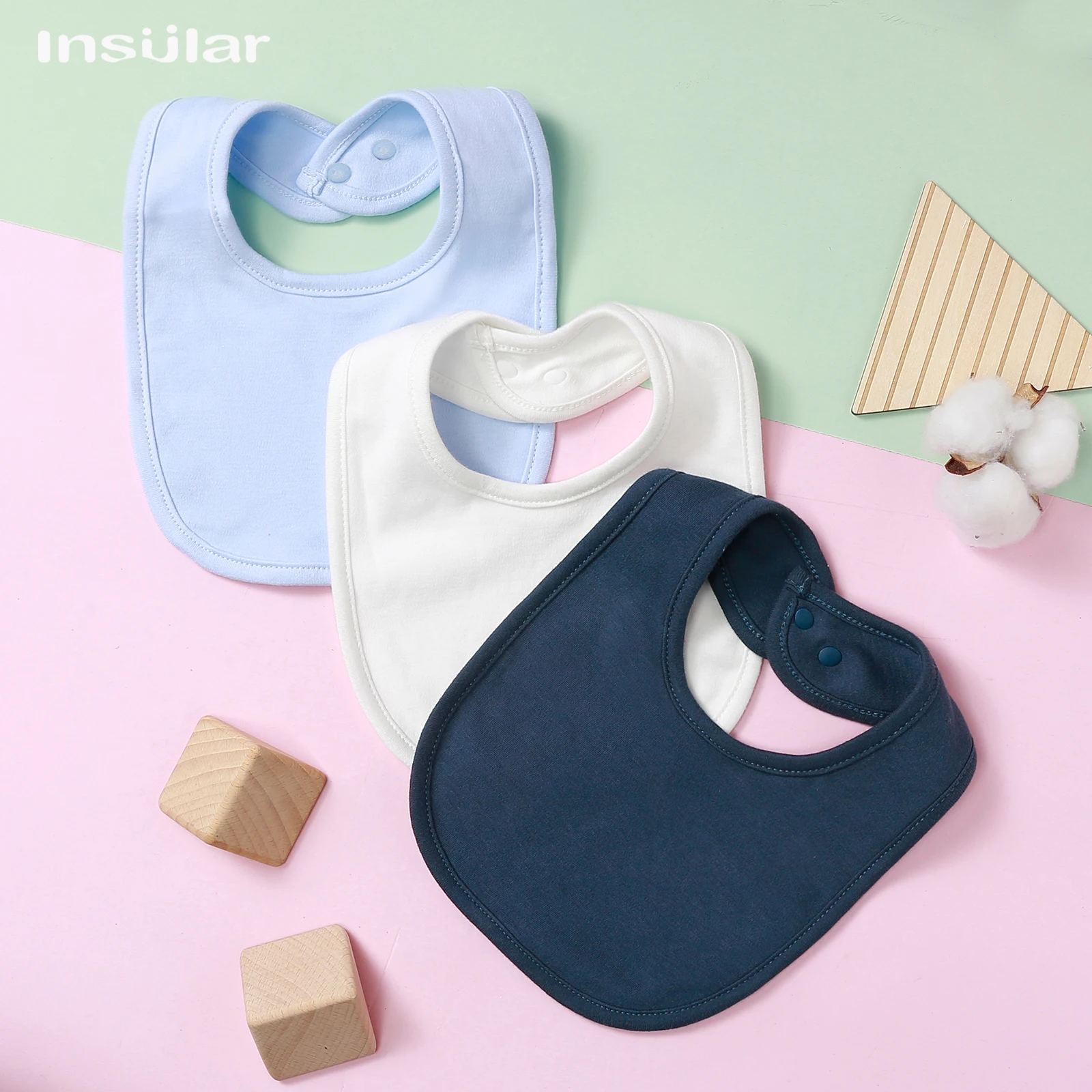 Insular Baby Bib Soft Cotton Baby Drool Bibs Cute Scarf Comfortable Drooling and Teething Towel Newborn Feeding Saliva Towel