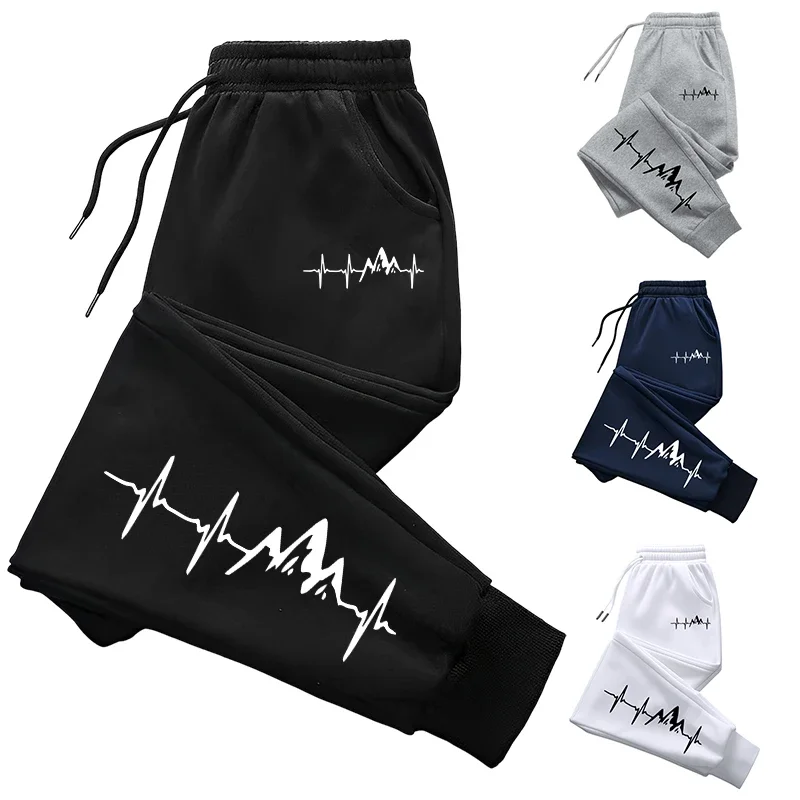 

Мужские спортивные штаны, всесезонные повседневные спортивные брюки для бега, хит продаж 2025, мужские модные однотонные брюки для фитнеса на шнурке