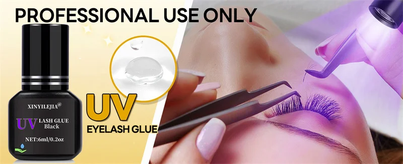 6ML UV Wimpern Kleber Für Wimpern Verlängerung Kleber Wasserdicht Langlebig 1S Schnell Trocknend Koreanische Lila Professionelle make-up-Tools – Detail 7