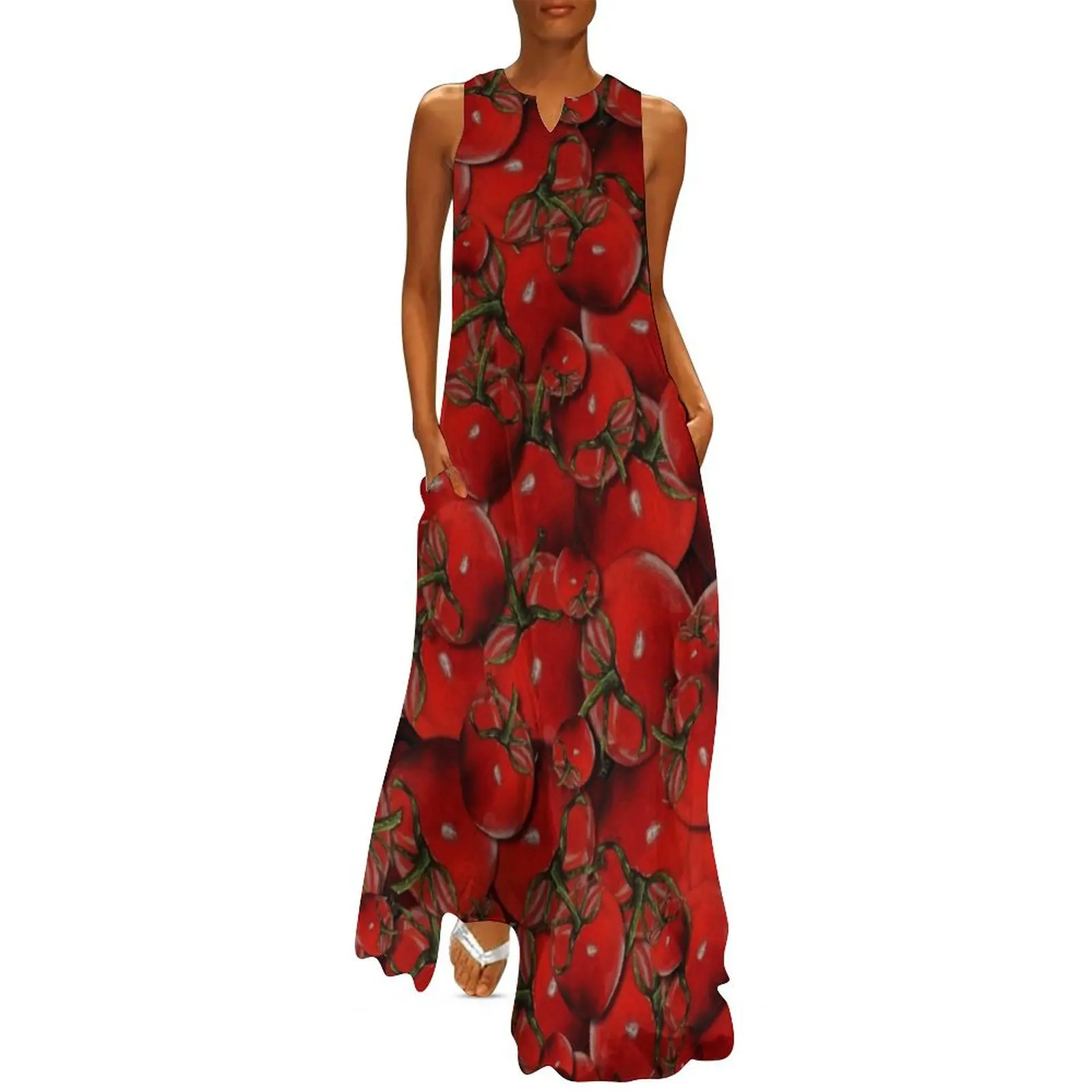

Tomato - Design II Long Dress luxury dresses Women's summer skirt dresses summer elegant dress Dress