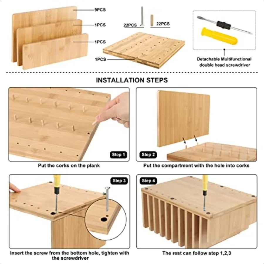 Scaffale da scrivania in bambù Organizzatore per posta Legno 10 slot Organizzatori da scrivania e accessori per documenti Libro Posta Carta Vassoio per archiviazione di fatture Organi