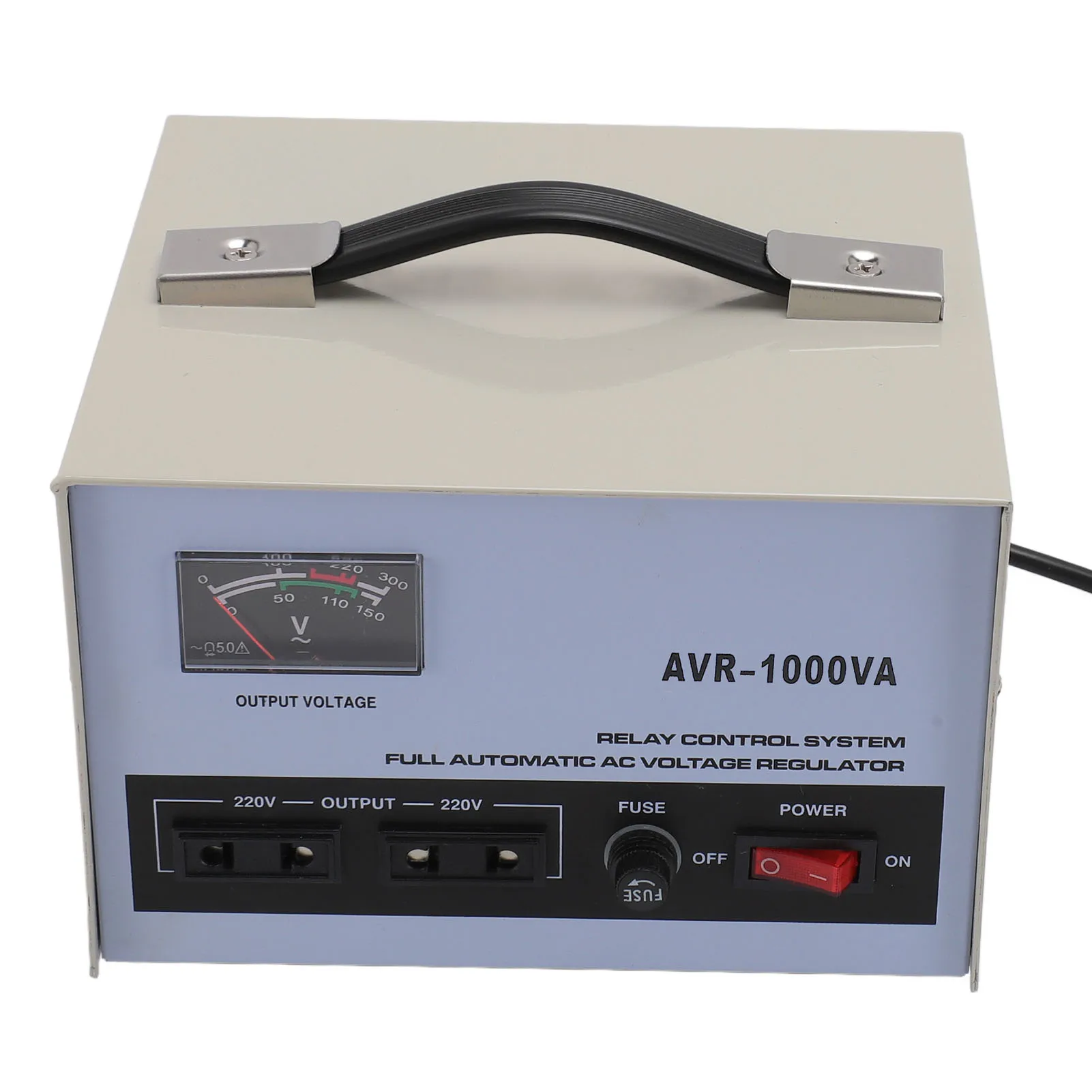 AC Voltage Regulator 1000W 160‑ Input Output 3 Universal Sockets Automatic Voltage Stabilizer with 2 Fuse