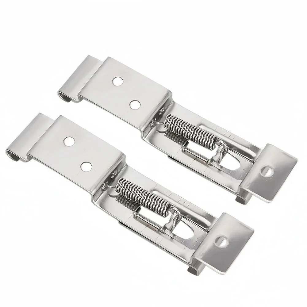 2PCS Trailer Number Plate Holders Clips License Plate Brackets Stainless Steel Spring Loaded Clamps for standard numbers