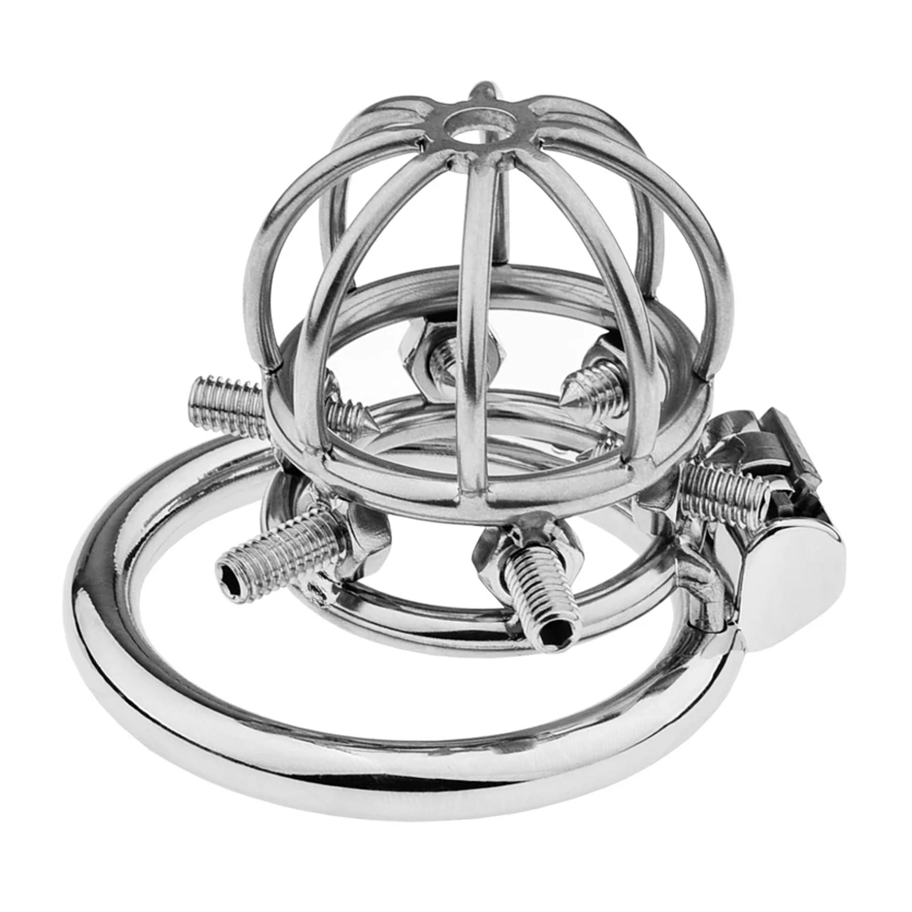 Male Chastity Cage Device Spikes Cock Cage Stainless Steel Penis Slave Restrict Ring Chastity Lock With Catheter Sex Toy For Men