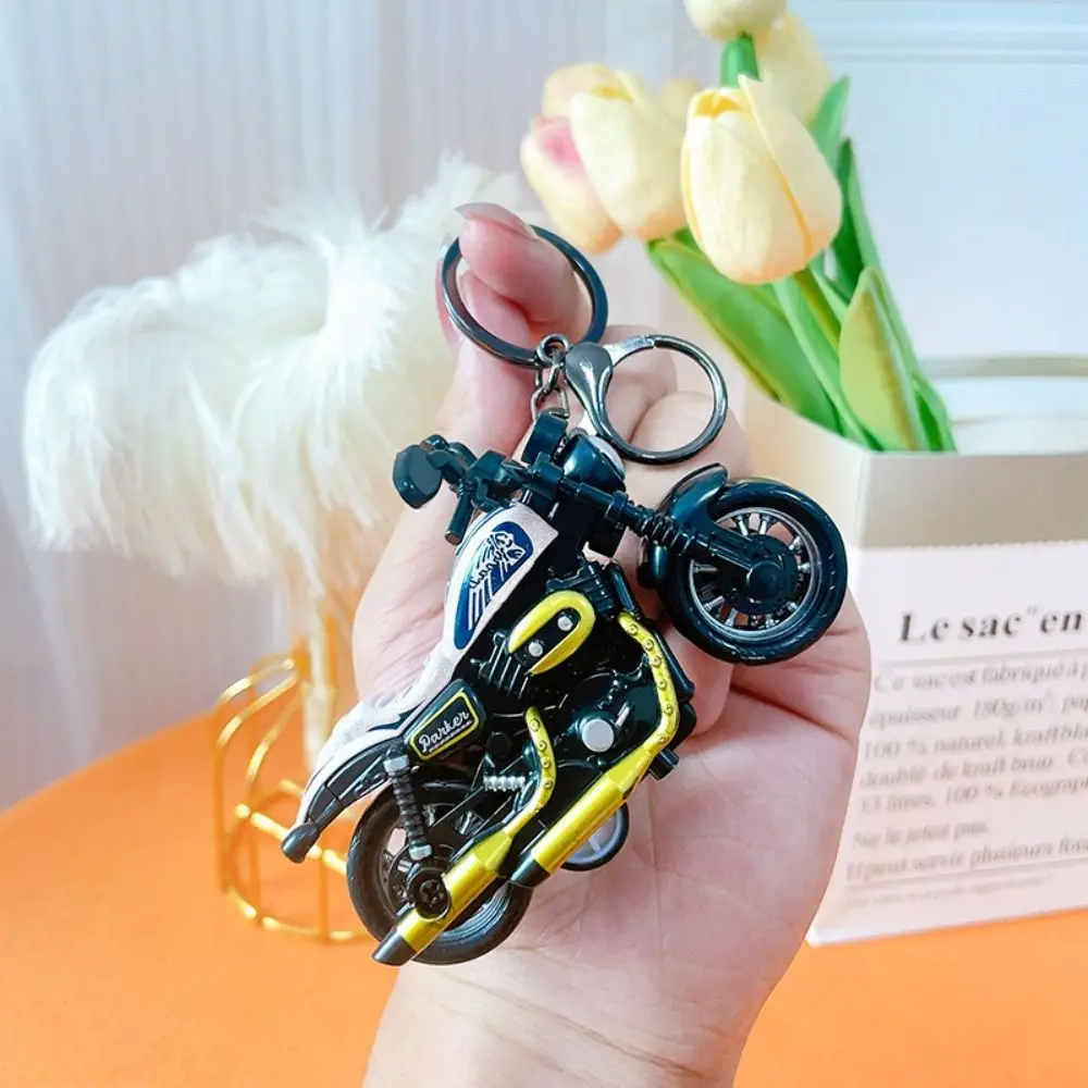 Creative Cool Mini Simulation Motorcycle Keychain Cartoon Key Chain Ring Holder Bag Pendant Model Toy Small Gift for Friend