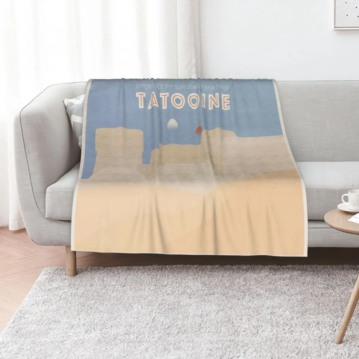 

Galactic Travel - Tatooine Throw Blanket Blankets For Sofas Sofa Throw funny gift Weighted Blankets