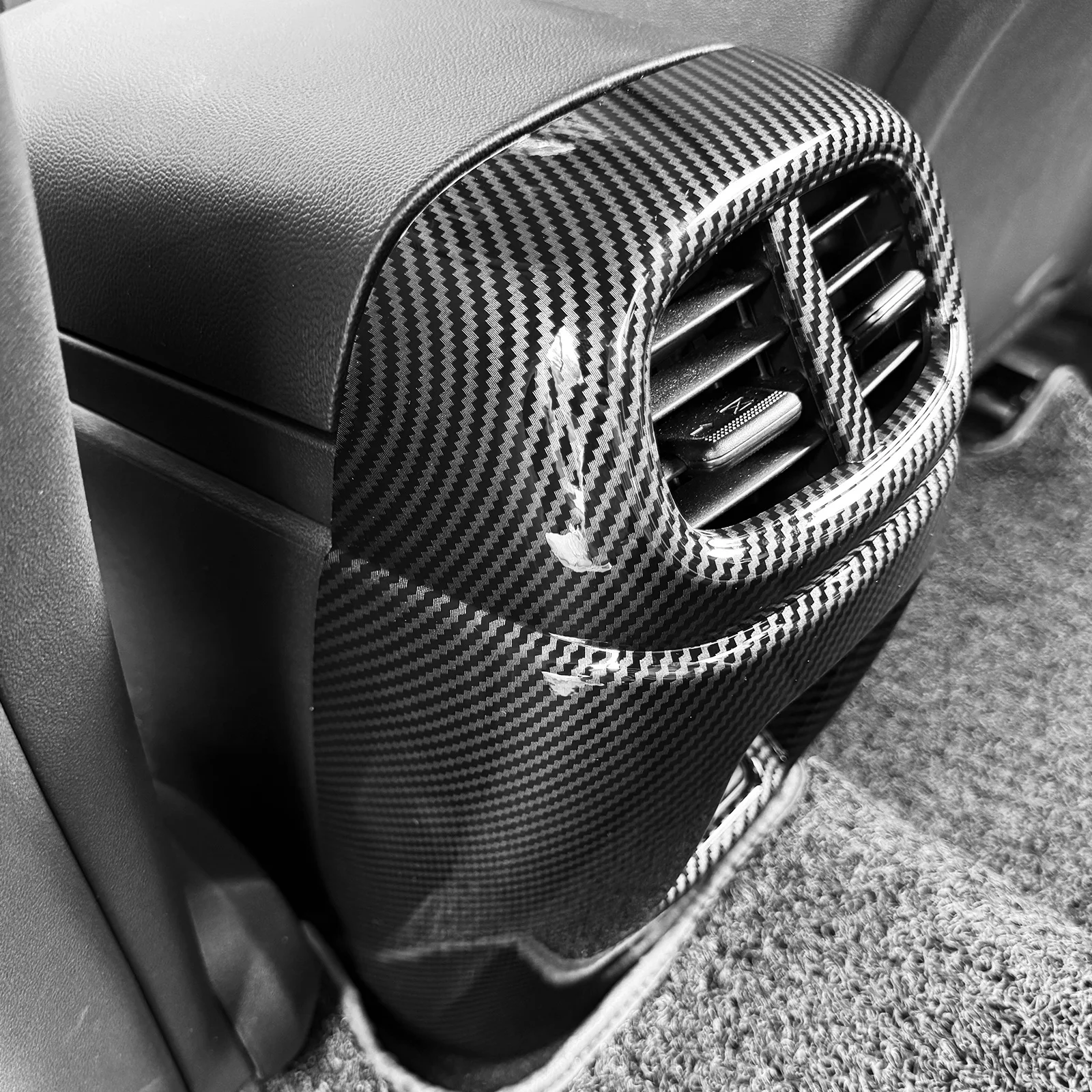 غطاء منفذ هواء المقعد الخلفي ABS ، إطار فتحة التيار المتردد ، تشذيب داخلي ، نمط ألياف الكربون ، ملحقات السيارات ، هيونداي إلنترا CN7 N