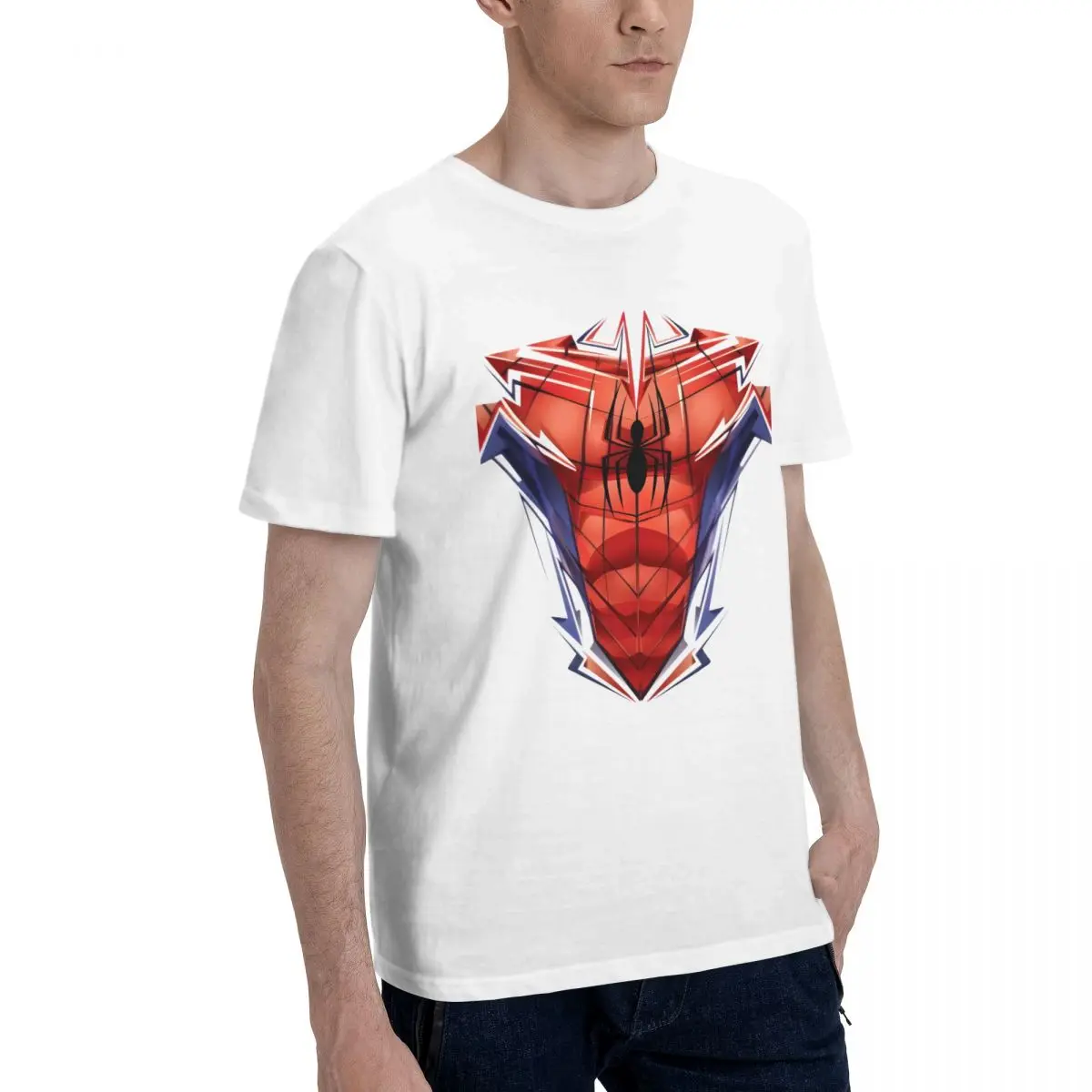 Spider Man T-shirt à manches courtes pour homme, T-shirt 100% coton, Top At