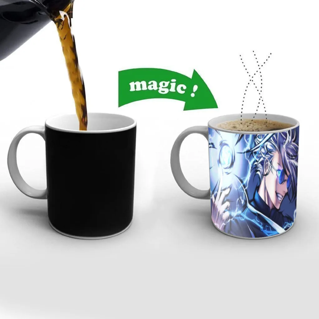 

Jujutsu Kaisen Anime Gojo Satoru Ceramic Mug Coffee Cup Discoloration Mug Magic Heat Temperature Color Change Cup Novelty Gifts