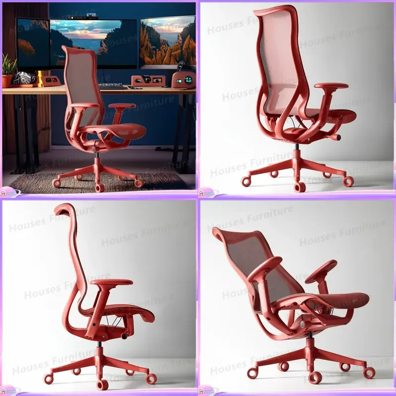 Modern Ergonomic Mesh Office Chair High Back Executive Computer Gaming Chair Adjustable Height Split Backrest Plastic Frame