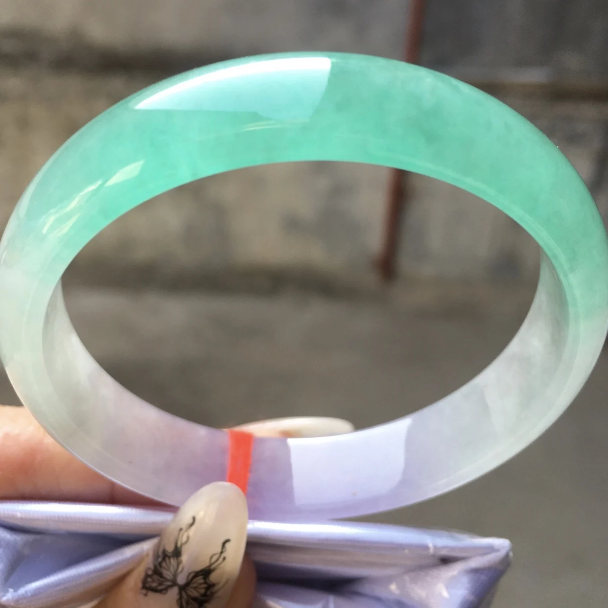 Newest Natural High-quality Jadeite Ice Transparent Bangles Perfect Half Blue Water Jade Bracelet Handring Fine Jewelry