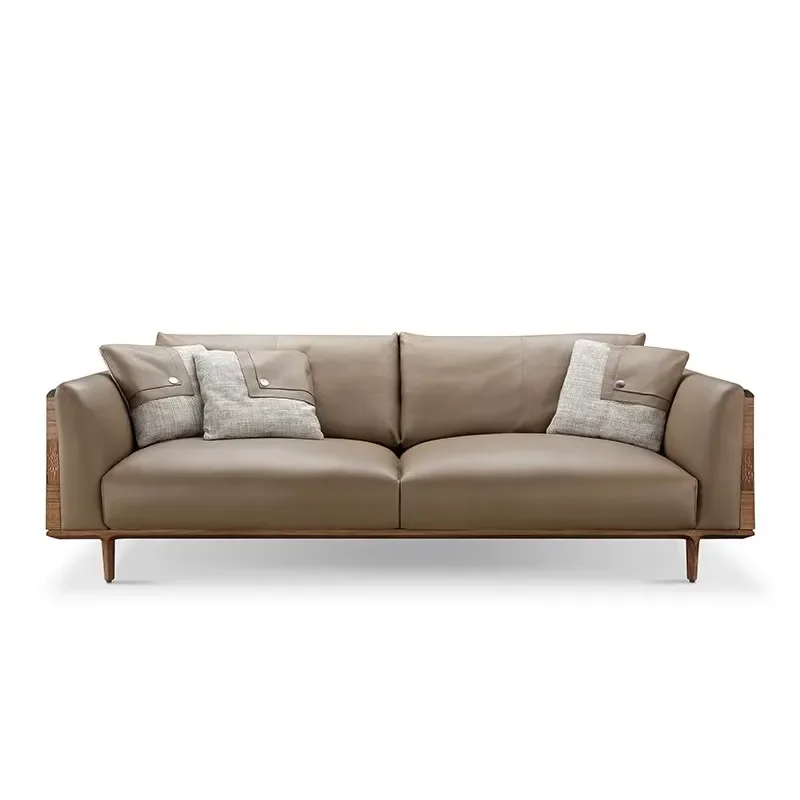 for Sofa Leather New Chinese Style Modern Light Luxury Simple