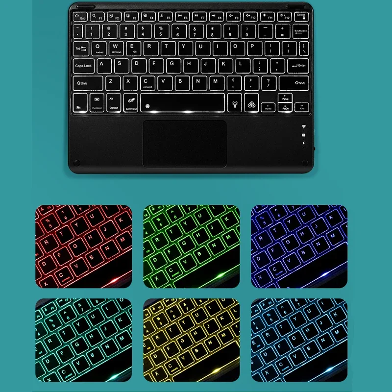 Backlit Keyboard Case For Samsung Galaxy Tab S9 S10 FE 10.9''/A9+ S7 S8 S9 11'',Keyboard Cover For Samsung Tab S9 FE Plus 12.4''
