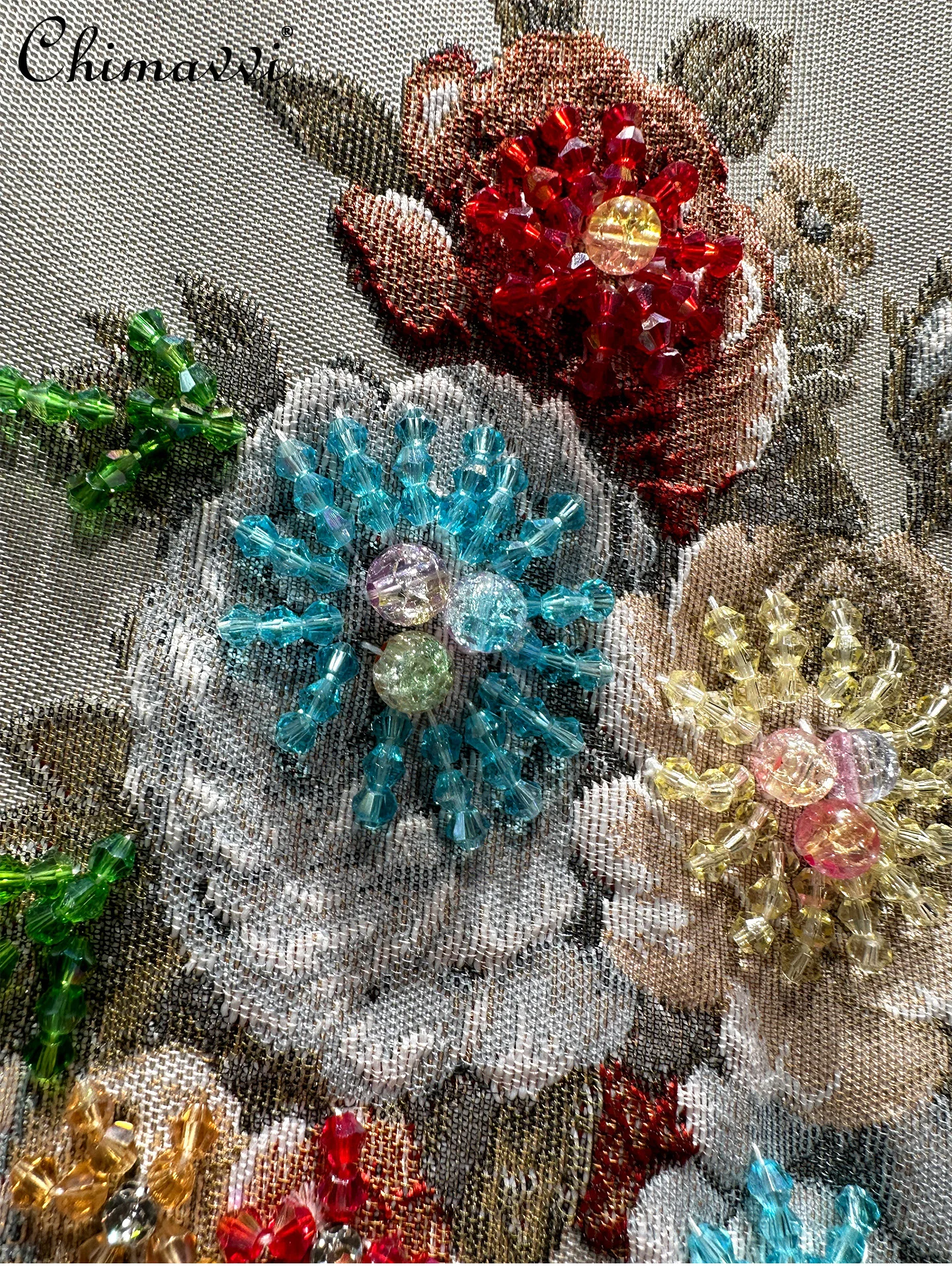 Cappotto di media lunghezza jacquard con perline pesanti lussuoso ed elegante stile corte francese Trench da donna retrò di nuova moda primaverile da donna