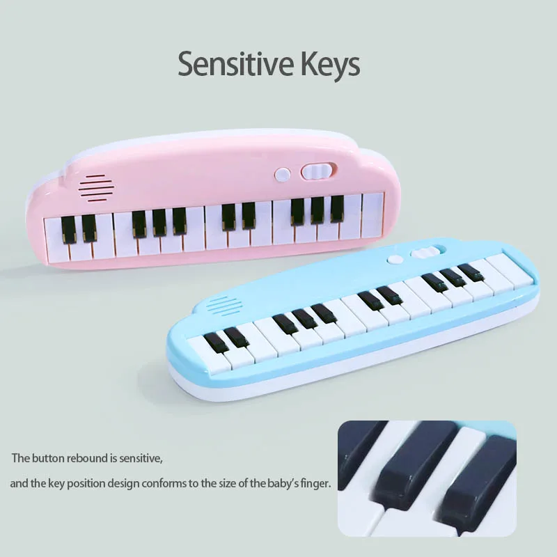 Mini Piano de bolsillo de 25 teclas, juguete de sonido suave, Material PP, batería 3A (no incluida), regalos de instrumentos musicales educativos azul/rosa
