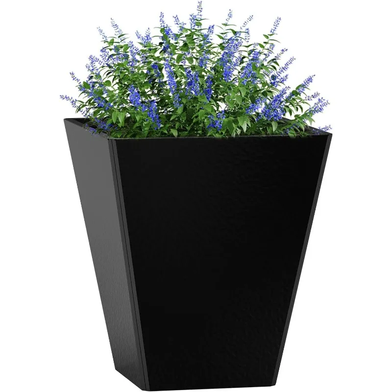 

k Planter for Outdoor Plants, 22" Outdoor Planters for Porch,Mertal Large Flower Pot with Drainage Holes for Porch,Gard