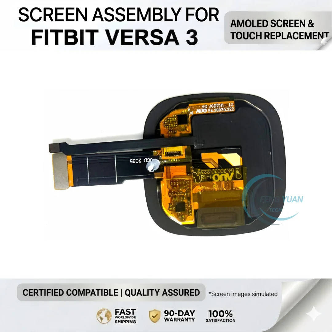 For Fitbit Versa 3 LCD Screen Display Touch Digitizer Replacement AMOLED Full Assembly NFC version