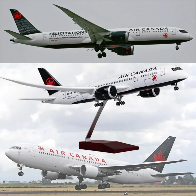 

1/130 Scale Plane 47cm B787 Canada Airways Resin Diecast Aircraft Model Kit With Lamp & Landing Gear Children Toys Aviation Gift